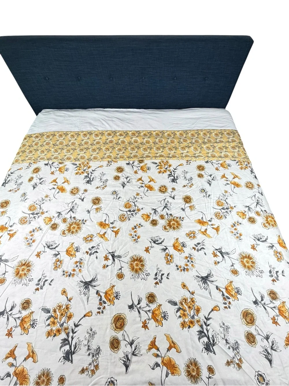 French Connection Home 3-Piece King Duvet Set India Marigold/White 100% Cotton